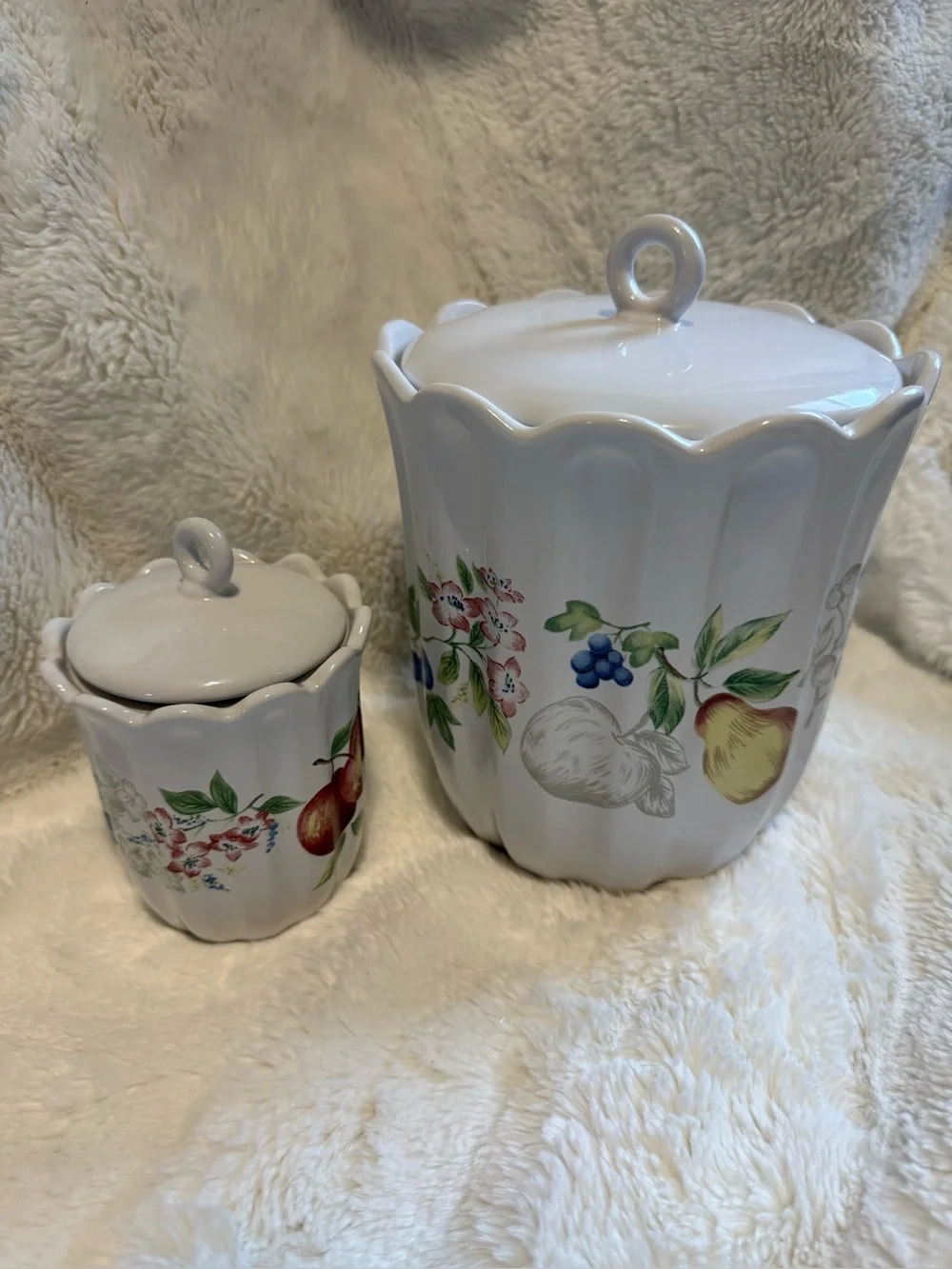 Vintage Corelle Coordinates Chutney Ceramic Canister Set Jar Jay Import 2pc Lot
